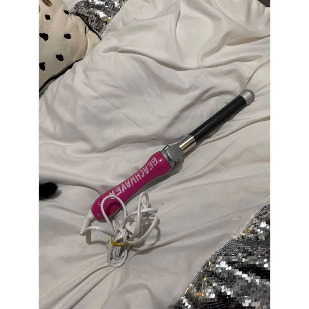 OG original beachwaver pro rotating styling curling iron pink wand Guc 1”barrel